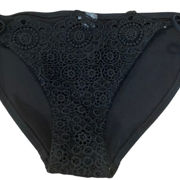 Aerie Swimsuit Bikini Bottom Crochet Black Size Small - Picture 3 of 4